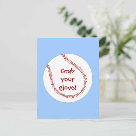 Pak je handschoen Baseball Birthday Party uitnodig Uitnodiging Briefkaart (Staand voorkant)