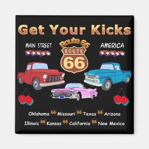 Pak je kicks. Route 66 t-shirts en geschenken Magneet