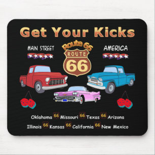 Pak je kicks. Route 66 t-shirts en geschenken Muismat
