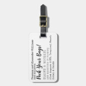 PAK JE KOFFER! Unieke Save The Date Bestemming Bagagelabel (Voorkant verticaal)