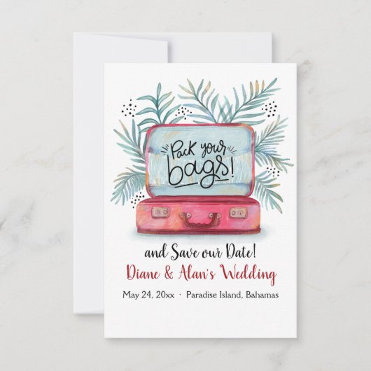 Pak Je Koffers Bewaar de Datum Aankondiging (Voorkant)