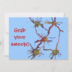 Pak je smock! Verf verjaardagsuitnodigingen Kaart