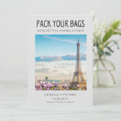 Pak je tassen Paris Bestemming Bruiloft Save The Date (Staand voorkant)