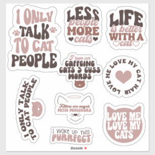 Pak leuke katjes motivatie quote retro grappig sticker