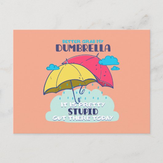 Pak mijn paraplu maar, het is dom briefkaart (Voorkant)