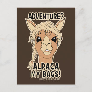 Pak mijn tassen Funny Alpaca Llama Briefkaart