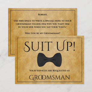 Pak up Be My Groomsman Faux Perkament Kaart