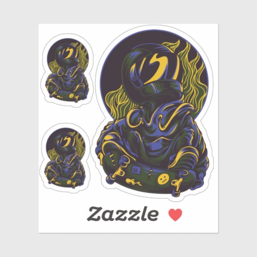 Pak van 3 Spaceman Sticker (Vel)
