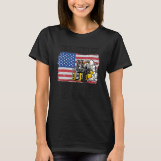 Pakhuis American Flag Forklift Certified Forklif T-shirt