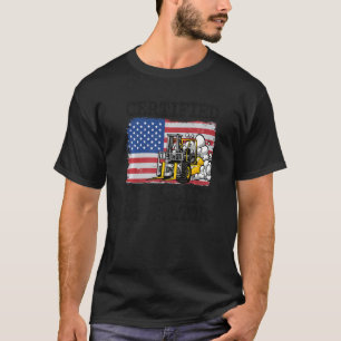 Pakhuis American Flag Forklift Certified Forklif T-shirt