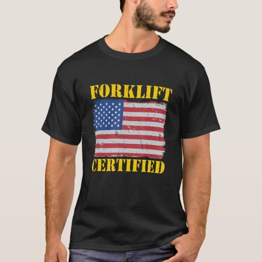Pakhuis American Flag Forklift Operator Forklift T-shirt (Voorkant)
