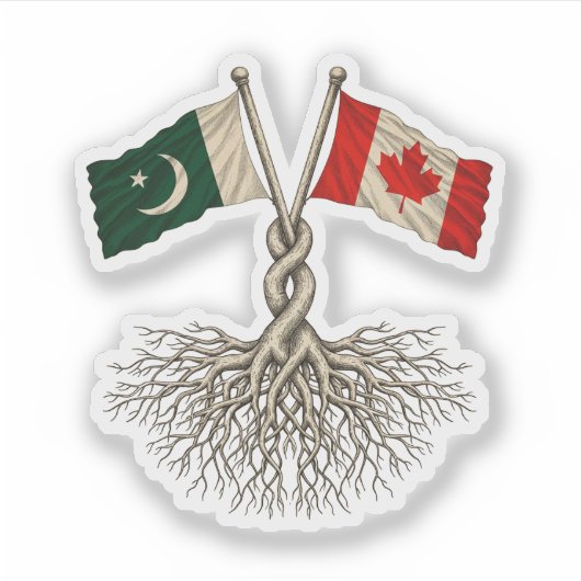 Pakistaans-Canadees Sticker (Voorkant)