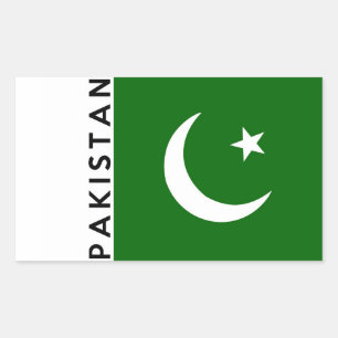 pakistaans land naam rechthoekige sticker