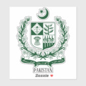 Pakistaans nationaal wapenschild sticker (Vel)