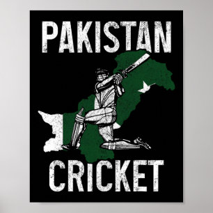 Pakistaanse Cricketspeler Pakistaanse Vlag Trots R Poster