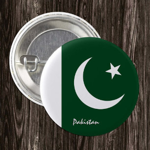 Pakistaanse knop, patriottische Pakistaanse vlag m Ronde Button 3,2 Cm