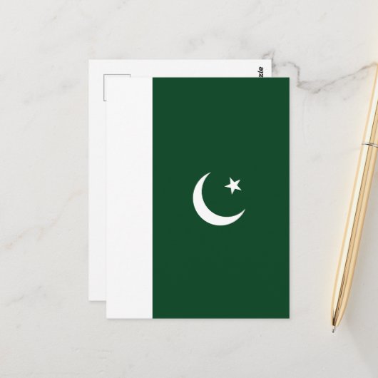 Pakistaanse vlag briefkaart (Voorkant / Achterkant in situ)