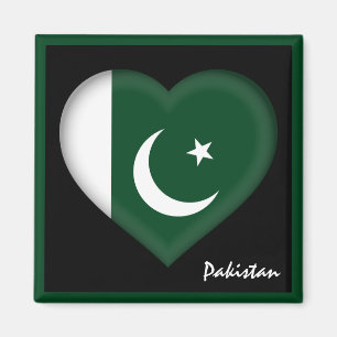 Pakistaanse vlag en Pakistaanse hartstochtelijke f Magneet