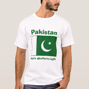 Pakistaanse vlag + kaart + T-shirt voor tekst