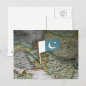 Pakistaanse vlag op kaart (Voorkant / Achterkant)