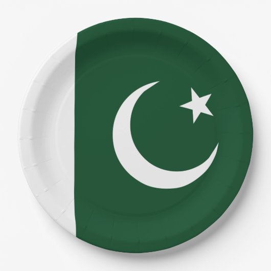 Pakistaanse vlag papieren bordje (Voorkant)