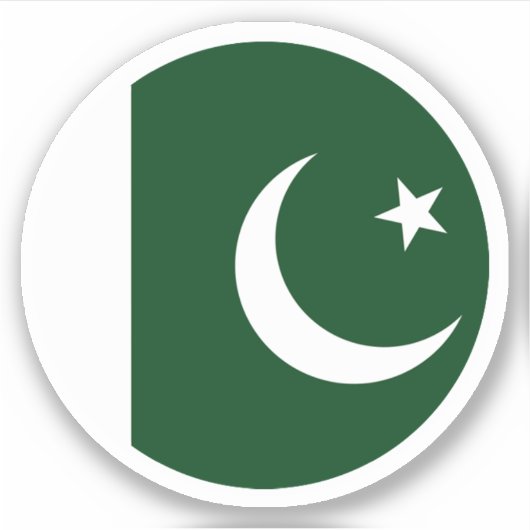 Pakistaanse vlag Ronde Sticker (Voorkant)