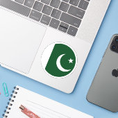 Pakistaanse vlag Ronde Sticker (Laptop met iPhone)