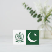 Pakistaanse vlag & staatsembleem, Vlag van Pakista Visitekaartje (Staand voorkant)