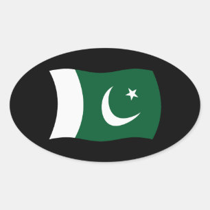 Pakistaanse Vlagsticker Ovale Sticker