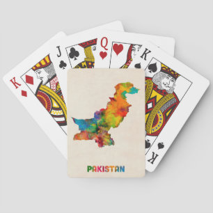 Pakistaanse Waterverf Map Pokerkaarten