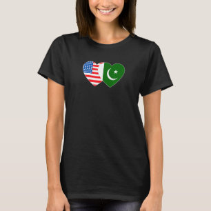 Pakistan en de VS: tweekleppige vlag voor Pakistan T-shirt