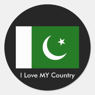 Pakistan Flag2 - PK Love MY Country Het MUSEUM Ronde Sticker