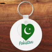 Pakistan Flag Heart Sleutelhanger (Voorkant)