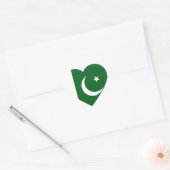 Pakistan Flag Heart Sticker (Envelop)
