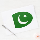 Pakistan Flag Oval Sticker (Envelop)