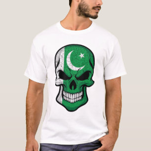 Pakistan glimlachende schedelvlag t-shirt