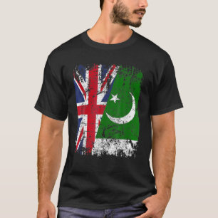 PAKISTAN Half BRITAIN UK Friendship Flag PAKISTANI T-shirt