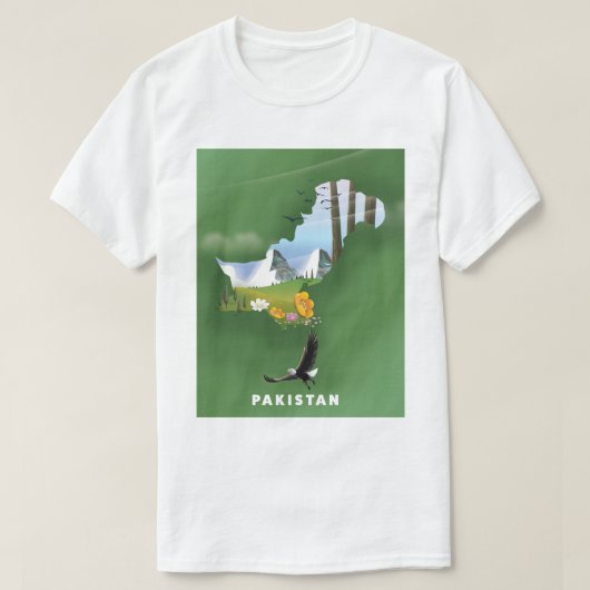 Pakistan heeft de reiskaart geïllustreerd. t-shirt (Design voorkant)