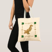 Pakistan Map + Flags Bag Tote Bag (Voorkant (product))
