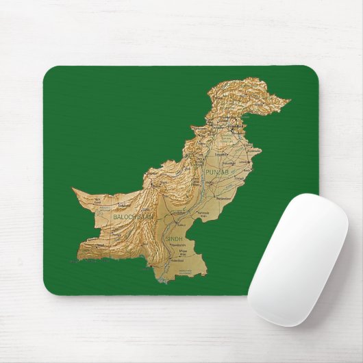Pakistan Map Mousepad Muismat (Met muis)