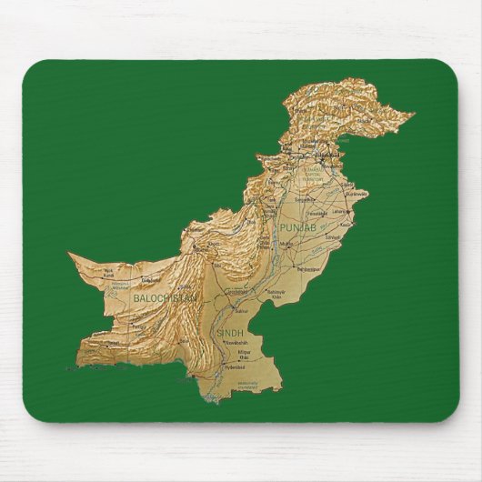 Pakistan Map Mousepad Muismat (Voorkant)