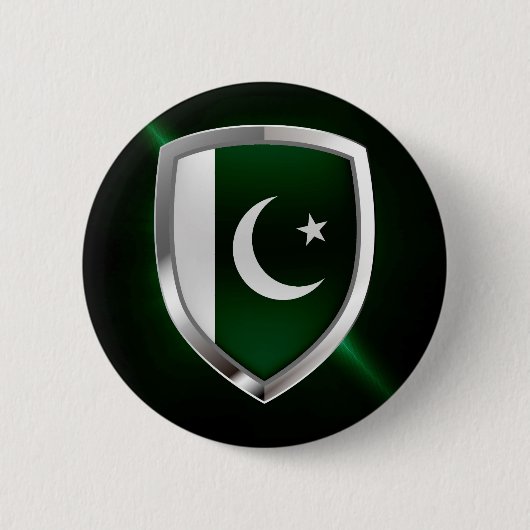 Pakistan Metallic Embleem Ronde Button 5,7 Cm (Voorkant)