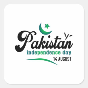 Pakistan Onafhankelijkheidsdag 14 augustus Vierkante Sticker
