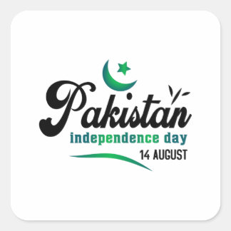 Pakistan Onafhankelijkheidsdag 14 augustus Vierkante Sticker