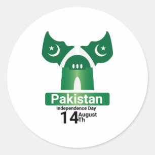 Pakistan Onafhankelijkheidsdag Pakistan vlag 14 au Ronde Sticker