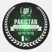 Pakistan Ronde Sticker (Voorkant)