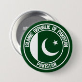 Pakistan Round Emblem Ronde Button 7,6 Cm (Voorkant /achterkant)