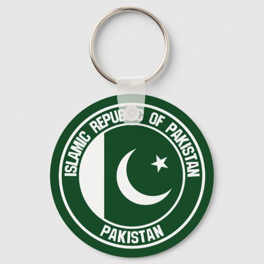 Pakistan Round Emblem Sleutelhanger (Voorkant)