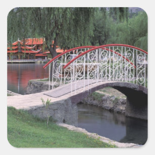 Pakistan, Skardu-regio. Shangri La Lodge Vierkante Sticker