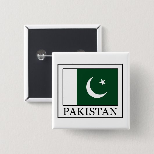 Pakistan Vierkante Button 5,1 Cm (Voorkant /achterkant)